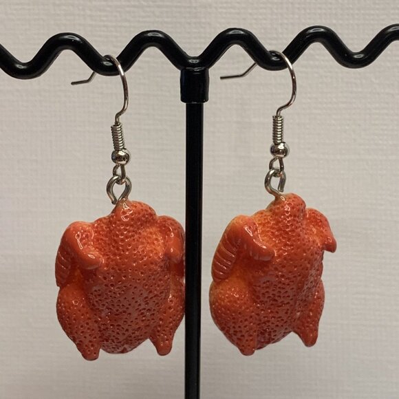 Chicken Earring, Funny Food Earring, Gift Idea, Chicken Jewelry, Fried Chicken - Picture 9 of 10